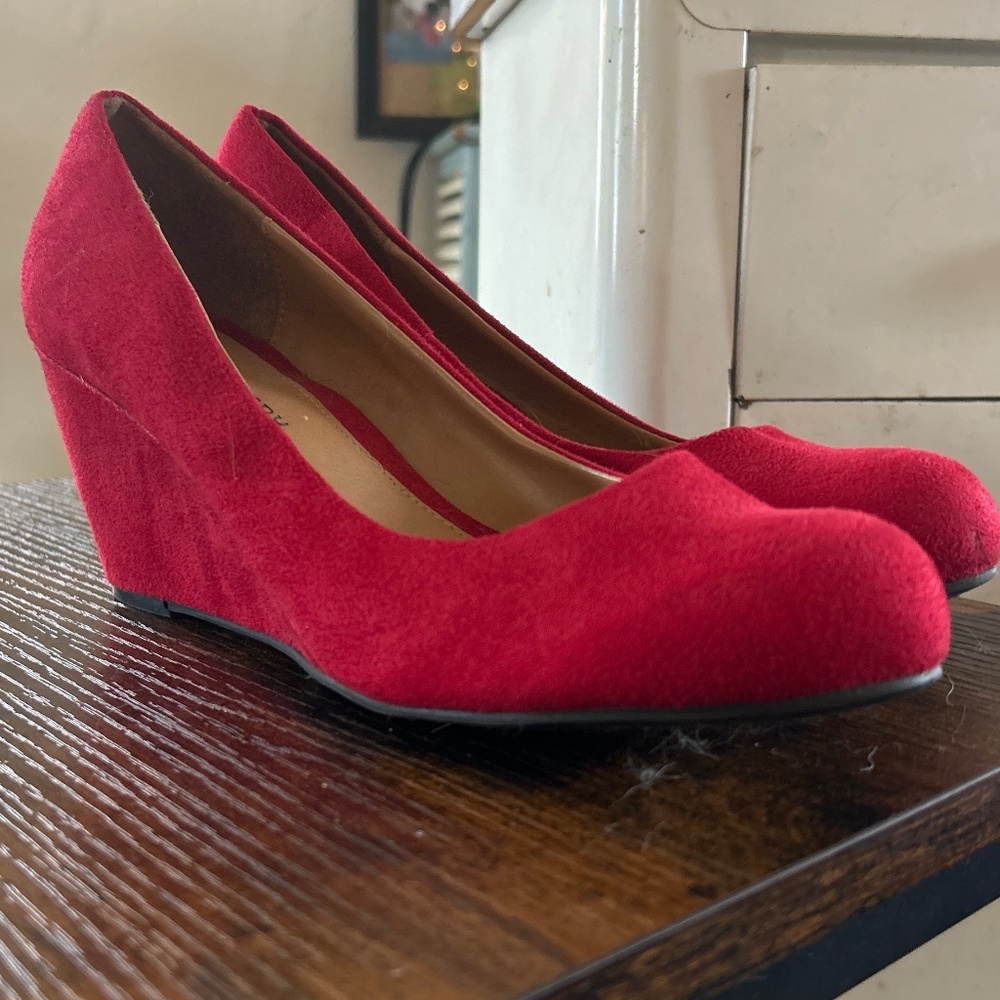 Red Wedge Heels